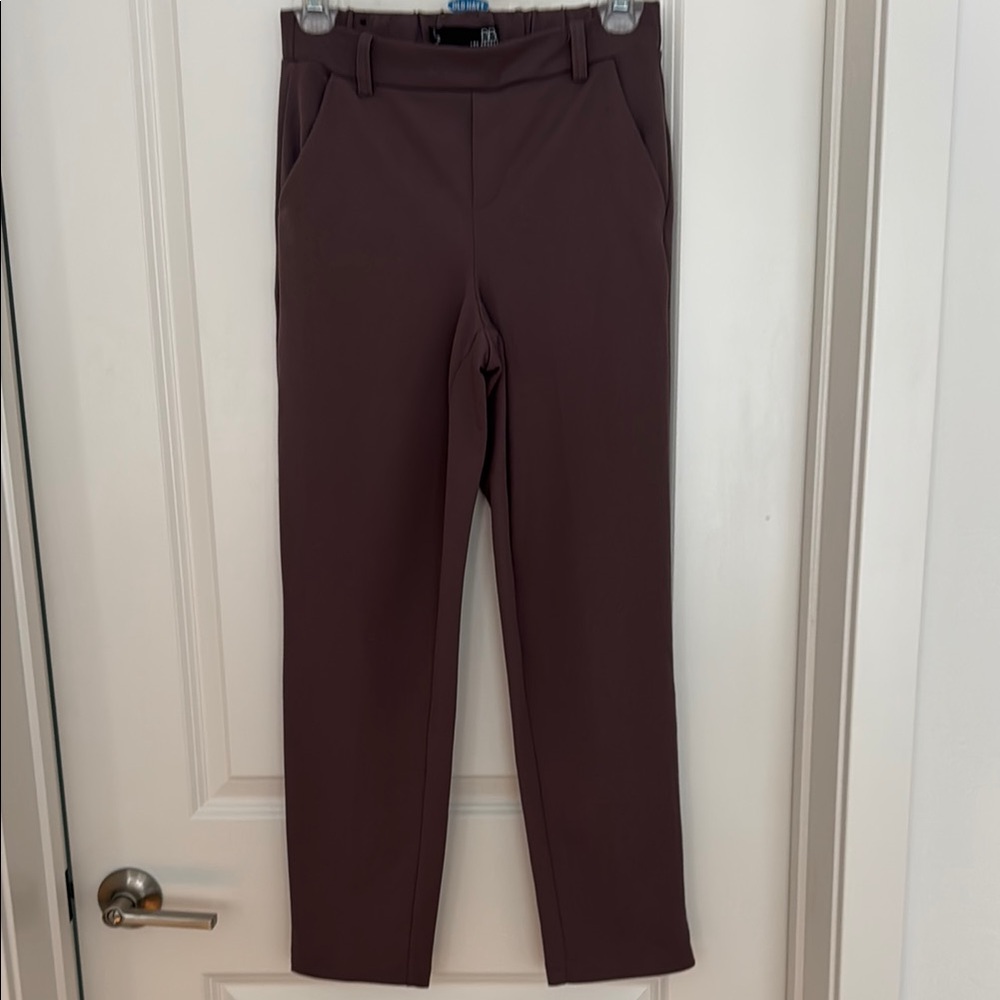 Purple Straight Leg Pants with Classic Fit